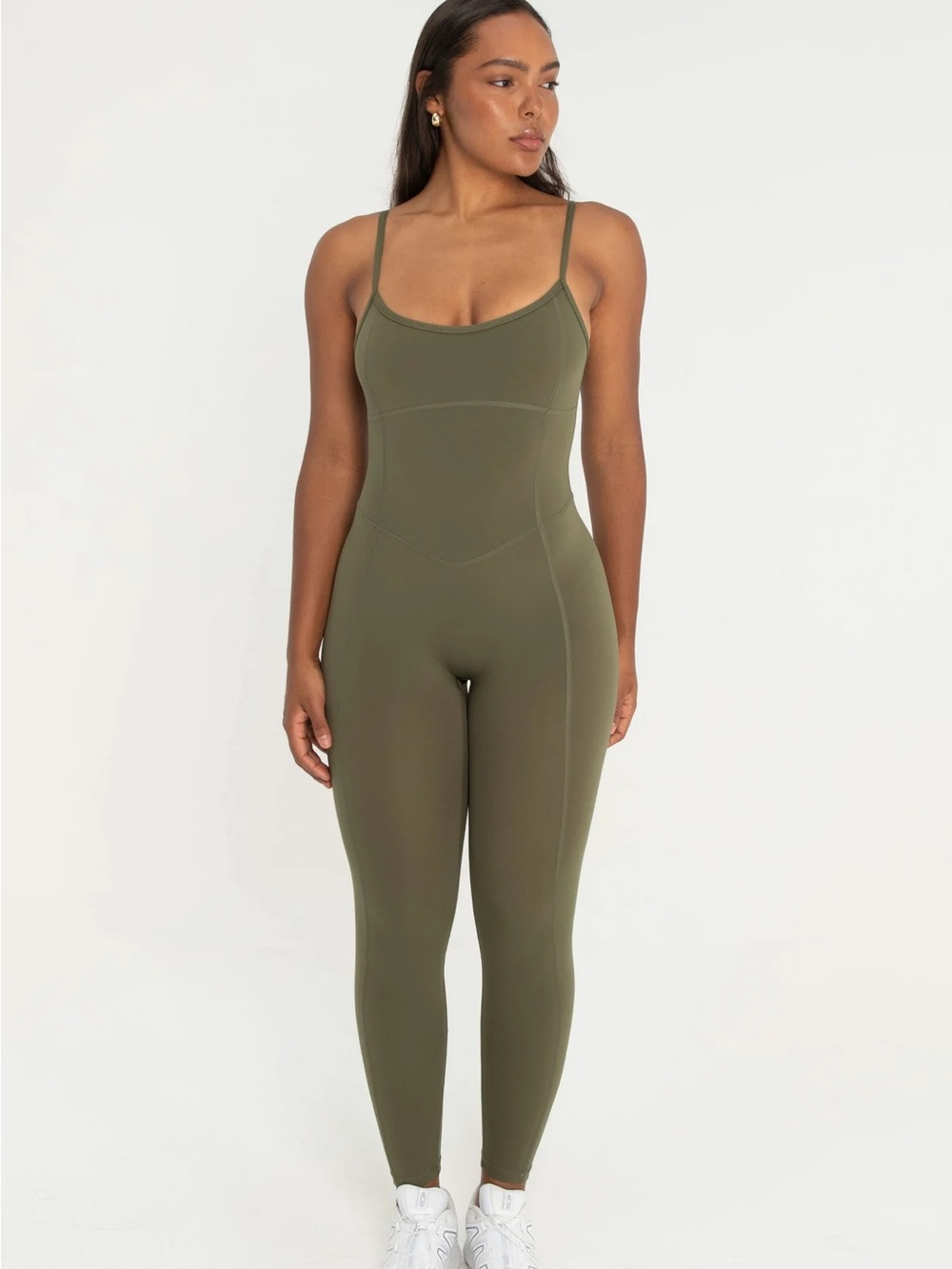 FORM Scoop Neck Onesie - Olive Green